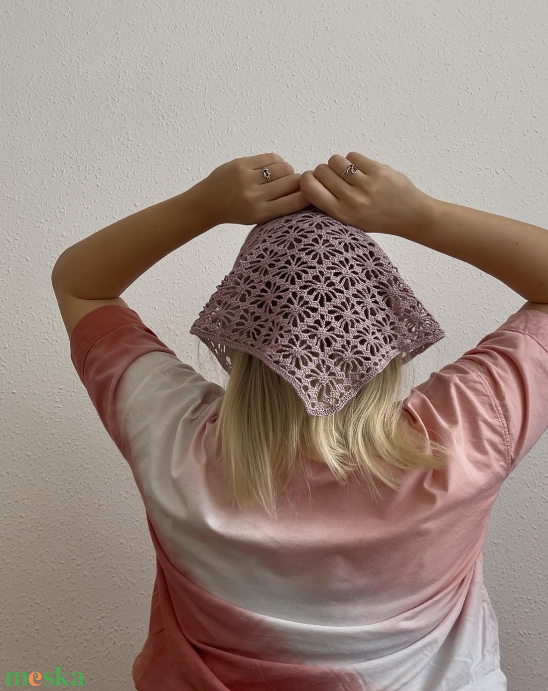 Horgolt bandana kendő/ fejkendő  - ruha & divat - sál, sapka, kendő - fejpánt - Meska.hu