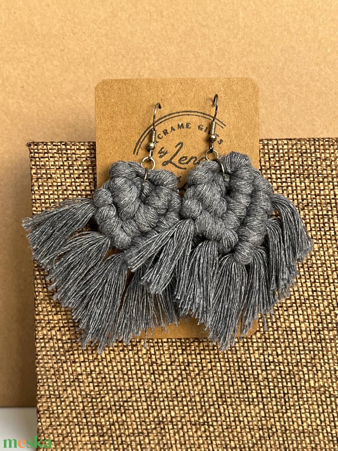 Makramé nyári fülbevaló  � újrahasznosított pamutból - ékszer - fülbevaló - rojtos fülbevaló - Meska.hu