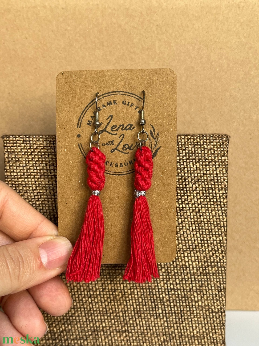 Makramé nyári fülbevaló  � újrahasznosított pamutból - ékszer - fülbevaló - rojtos fülbevaló - Meska.hu