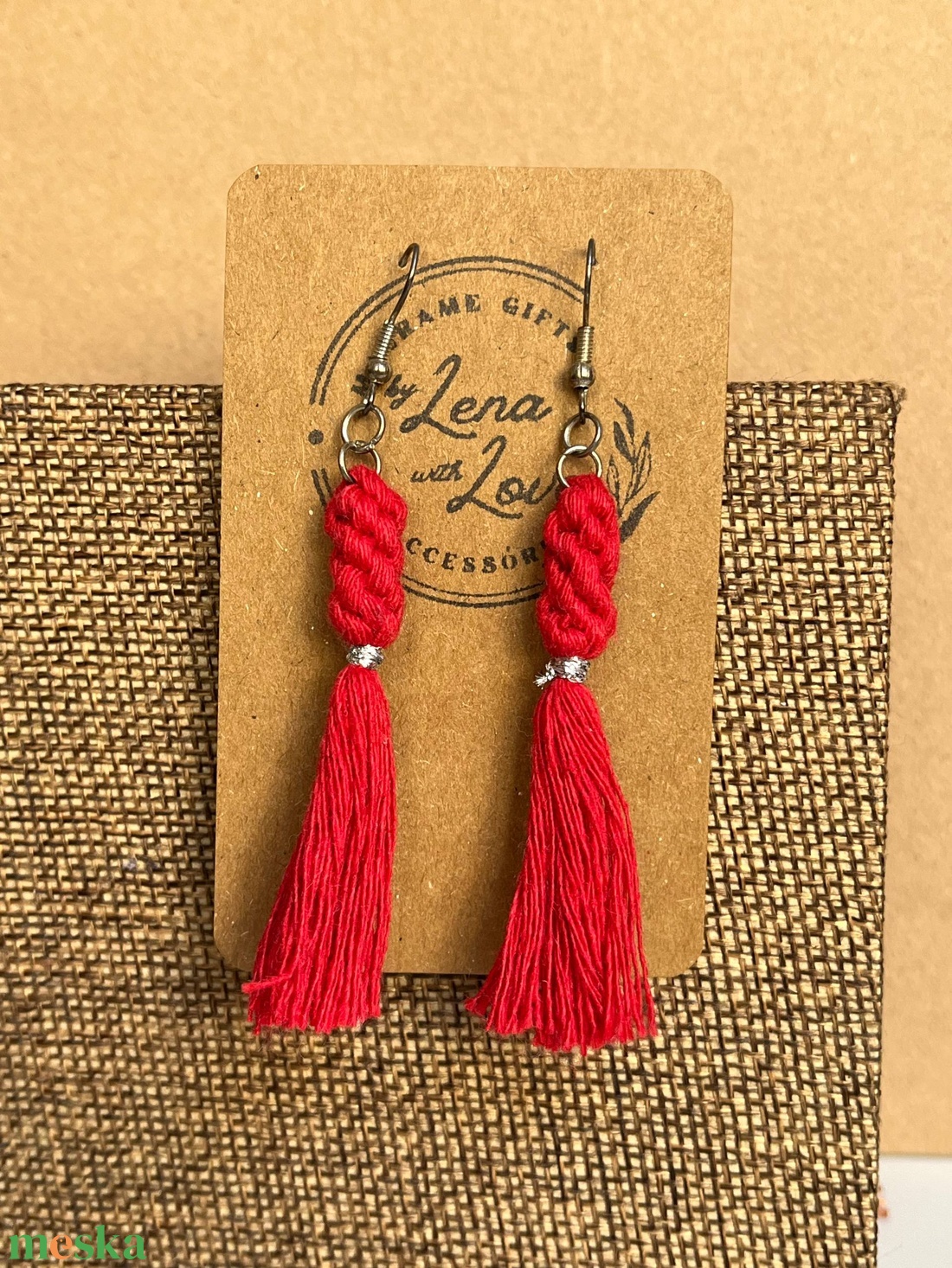 Makramé nyári fülbevaló  � újrahasznosított pamutból - ékszer - fülbevaló - rojtos fülbevaló - Meska.hu