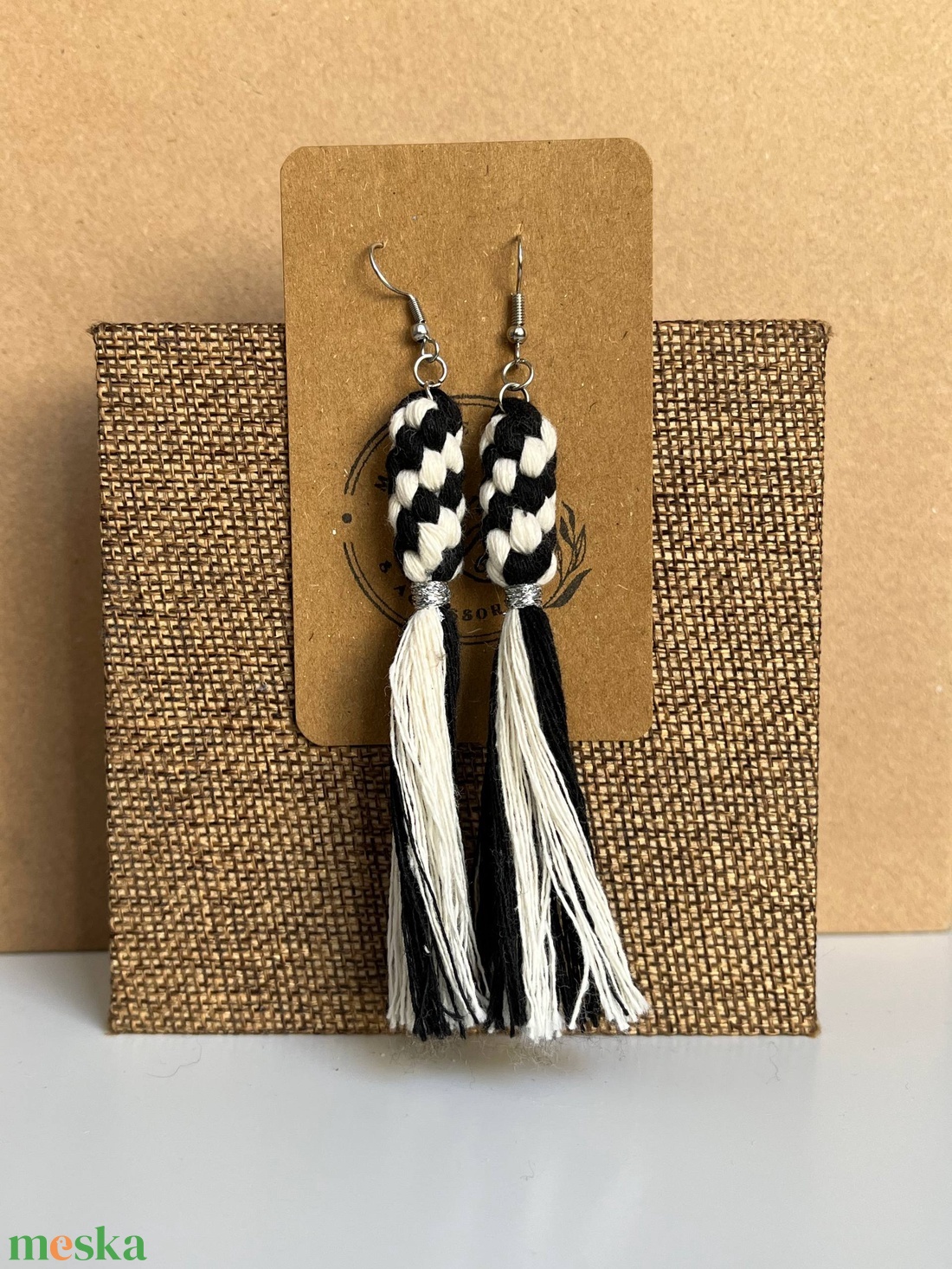 Makramé nyári fülbevaló  � újrahasznosított pamutból - ékszer - fülbevaló - rojtos fülbevaló - Meska.hu