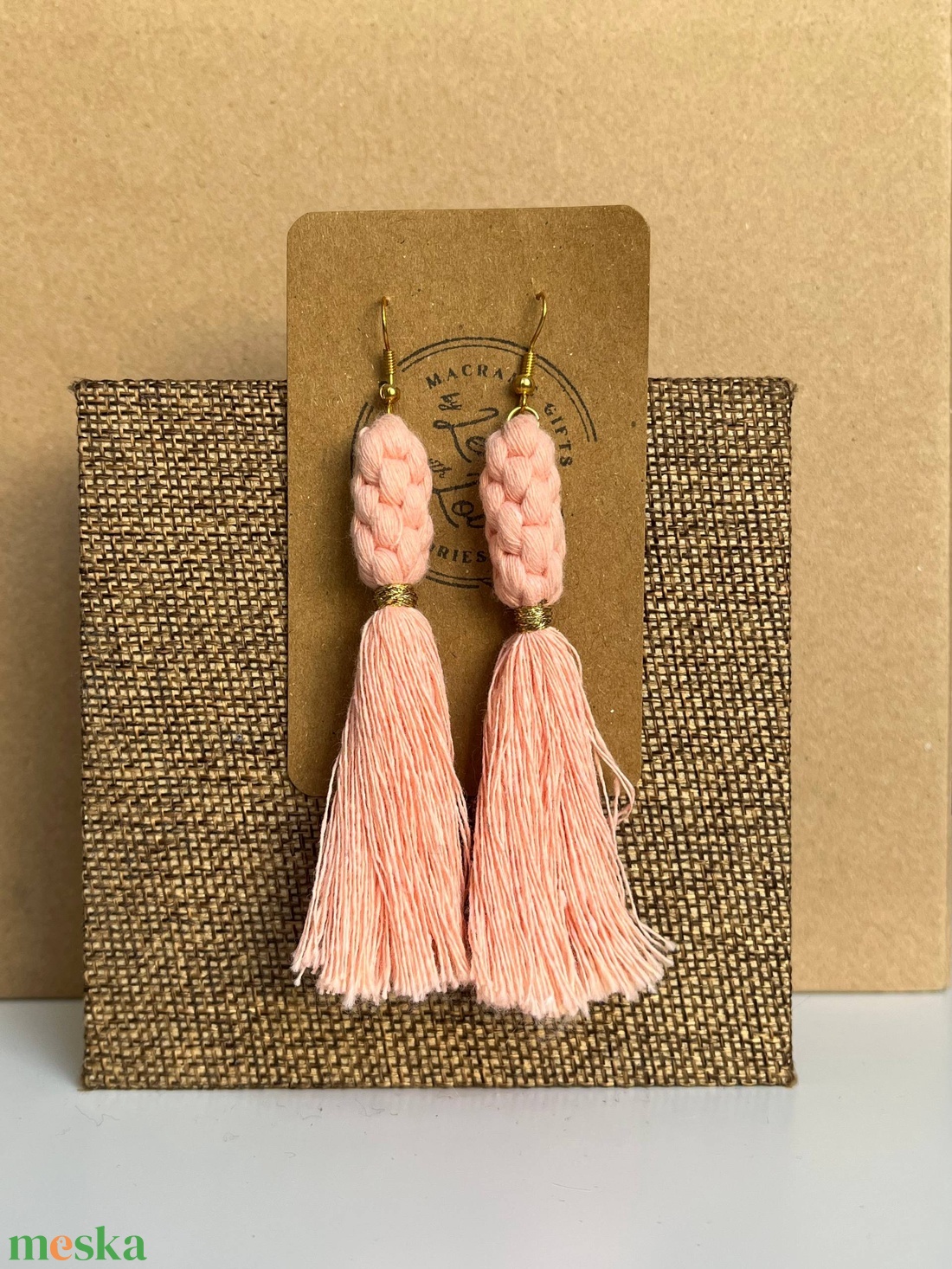Makramé nyári fülbevaló  � újrahasznosított pamutból - ékszer - fülbevaló - rojtos fülbevaló - Meska.hu