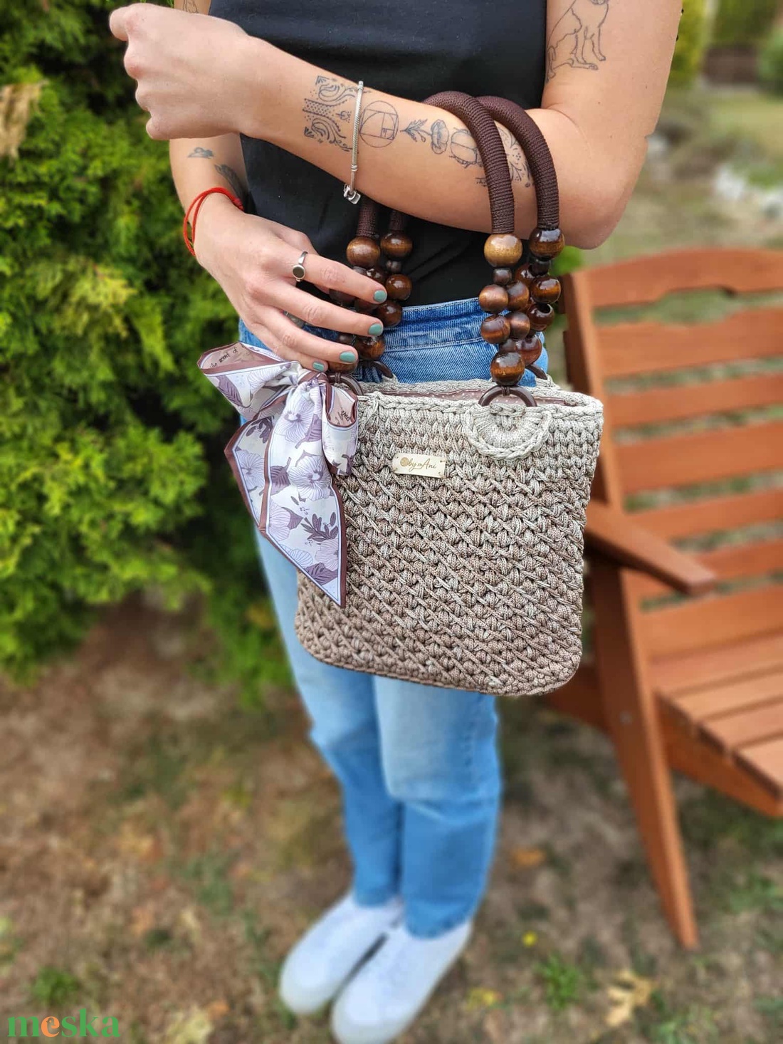 Horgolt, egyedi kézi táska - táska & tok - kézitáska & válltáska - kézitáska - Meska.hu