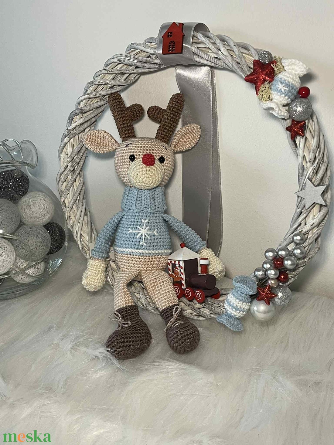 Ajtódísz kopogtató karácsonyi - karácsony - adventi díszek - adventi ajtódísz - Meska.hu