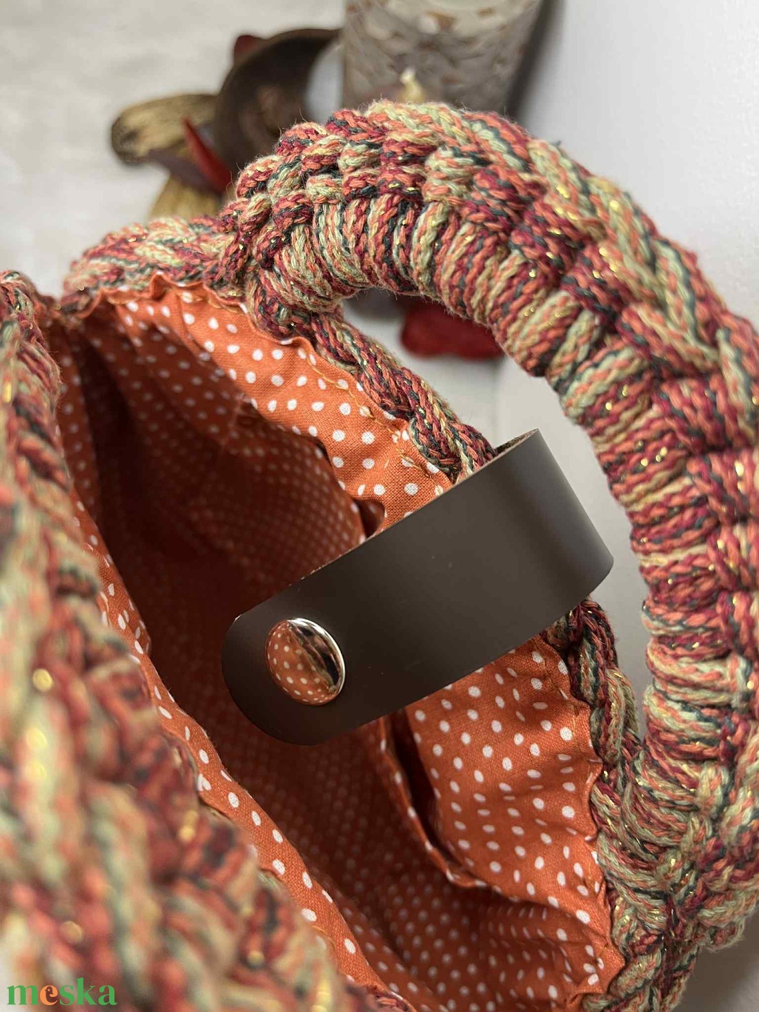 Horgolt kerek kézi/váll táska - táska & tok - kézitáska & válltáska - vállon átvethető táska - Meska.hu