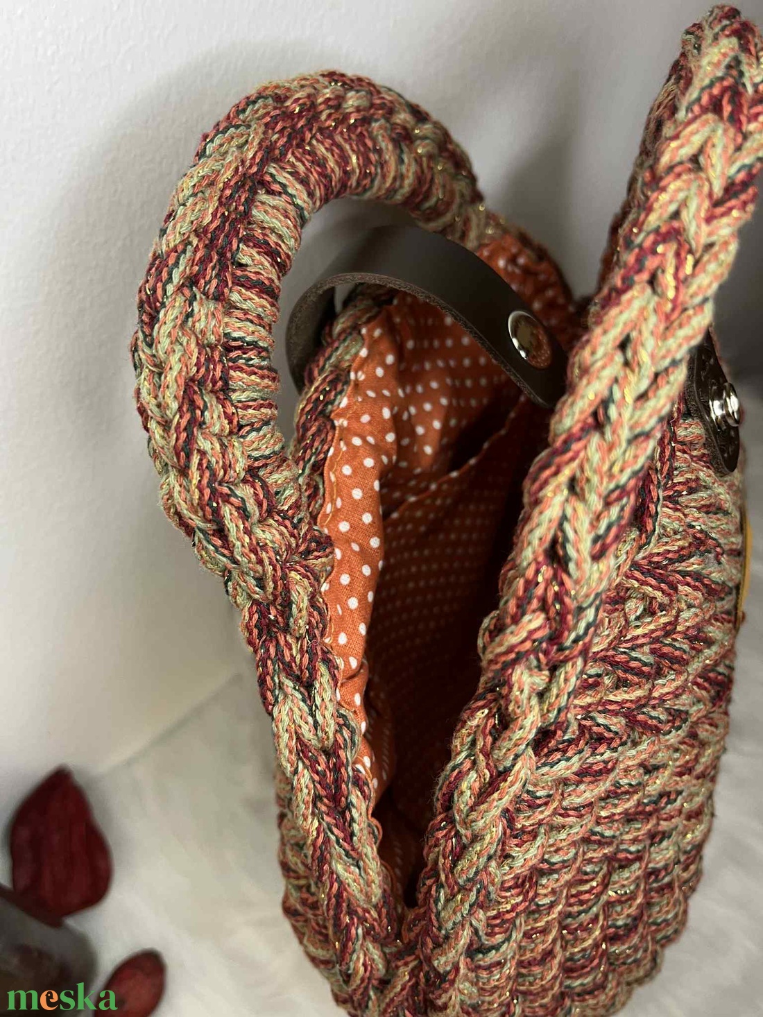 Horgolt kerek kézi/váll táska - táska & tok - kézitáska & válltáska - vállon átvethető táska - Meska.hu