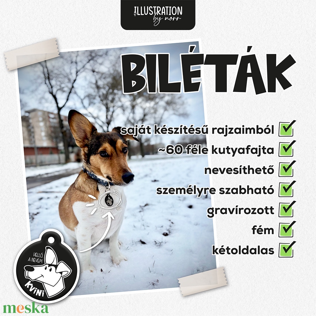 Személyre szabott kisállat biléta - otthon & életmód - kisállatoknak - kutyáknak - kutya biléta - Meska.hu