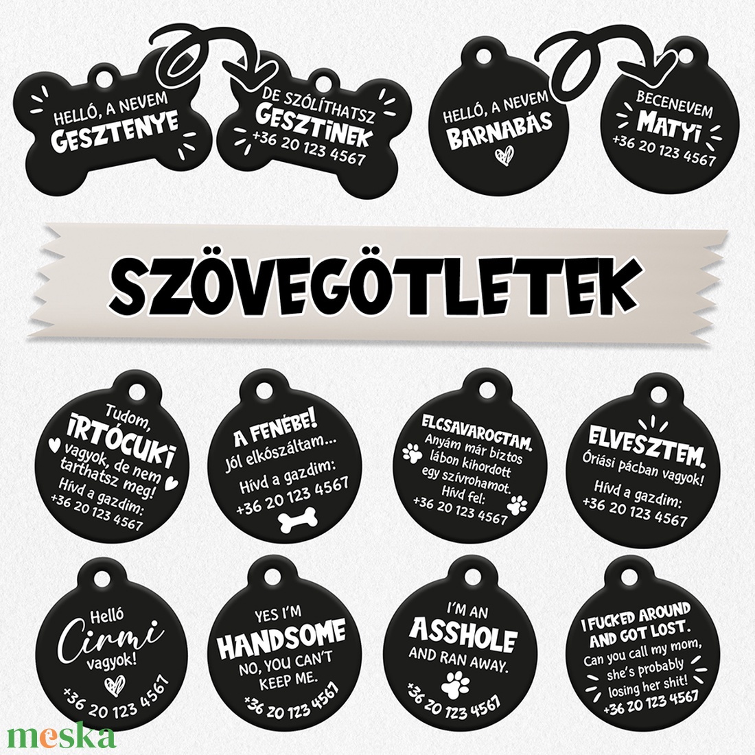 Személyre szabott kisállat biléta - otthon & életmód - kisállatoknak - kutyáknak - kutya biléta - Meska.hu