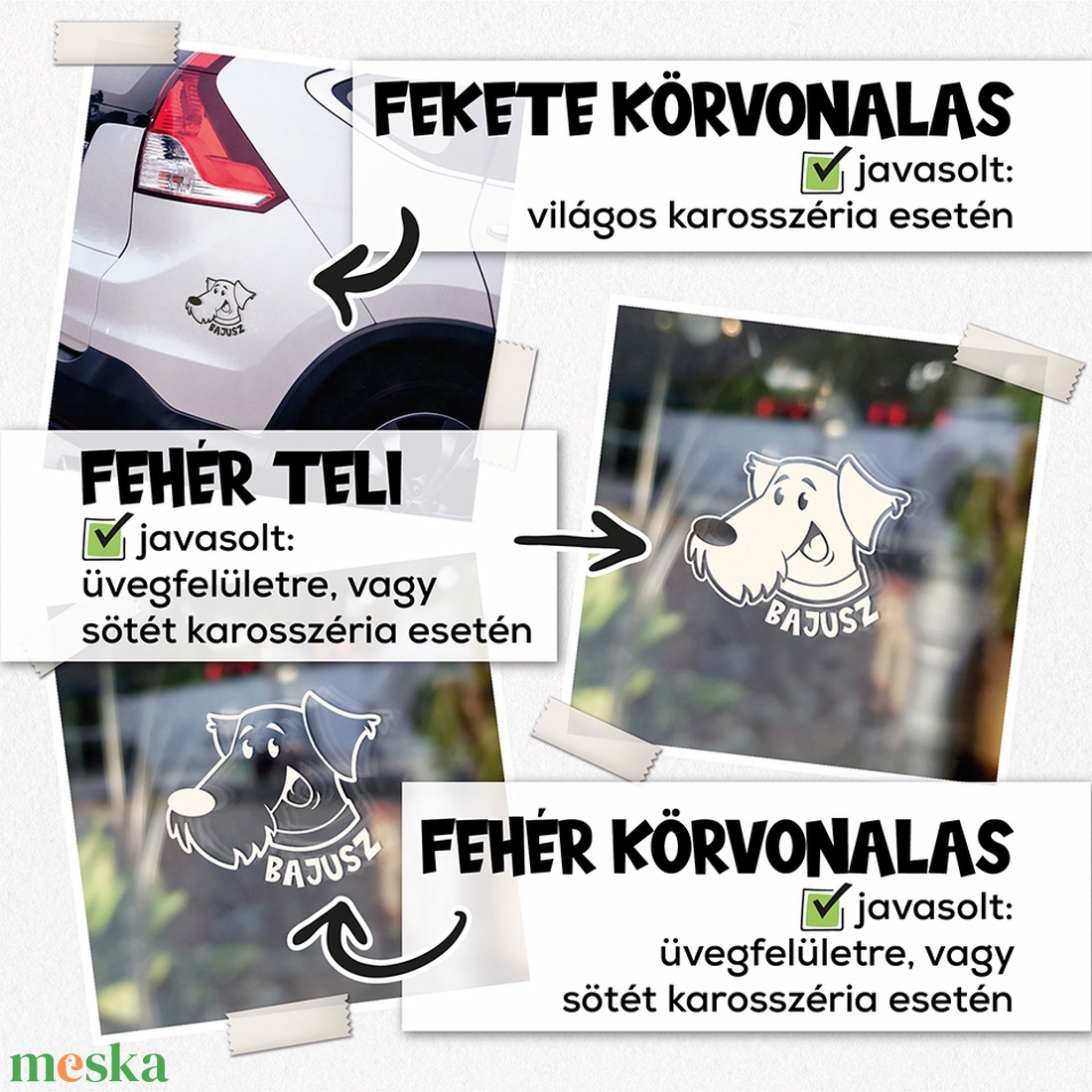 Személyre szabott autómatrica - otthon & életmód - autó - autós matrica - Meska.hu