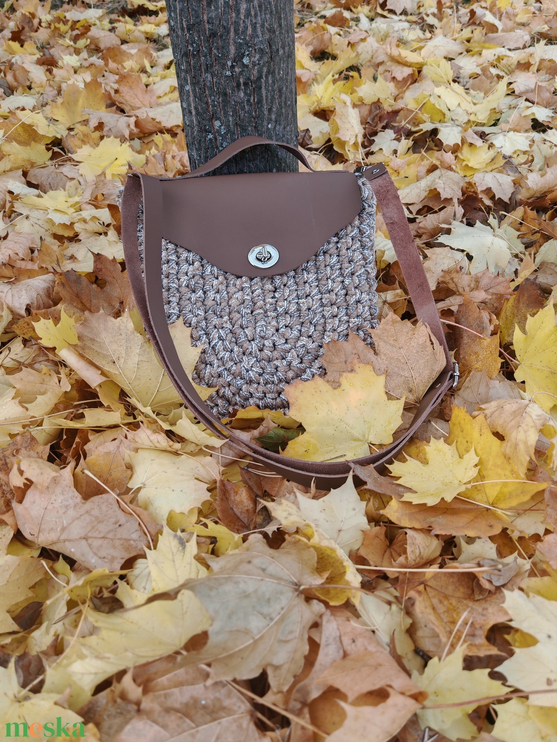 horgolt női táska - táska & tok - kézitáska & válltáska - válltáska - Meska.hu