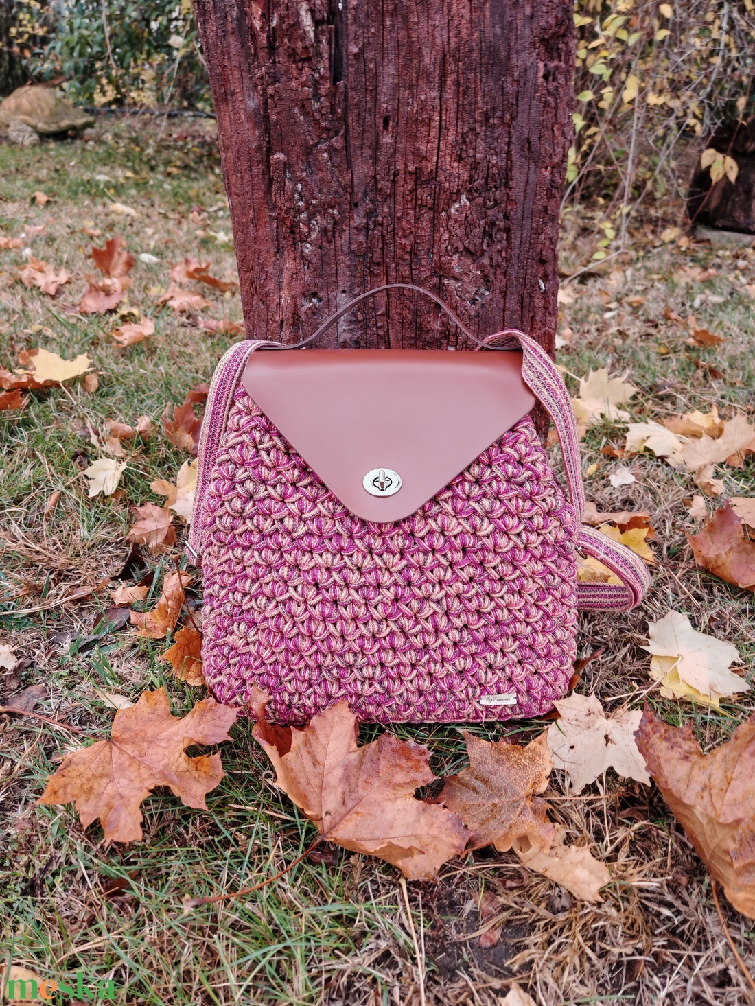 Horgolt női hátizsák - táska & tok - hátizsák - hátizsák - Meska.hu