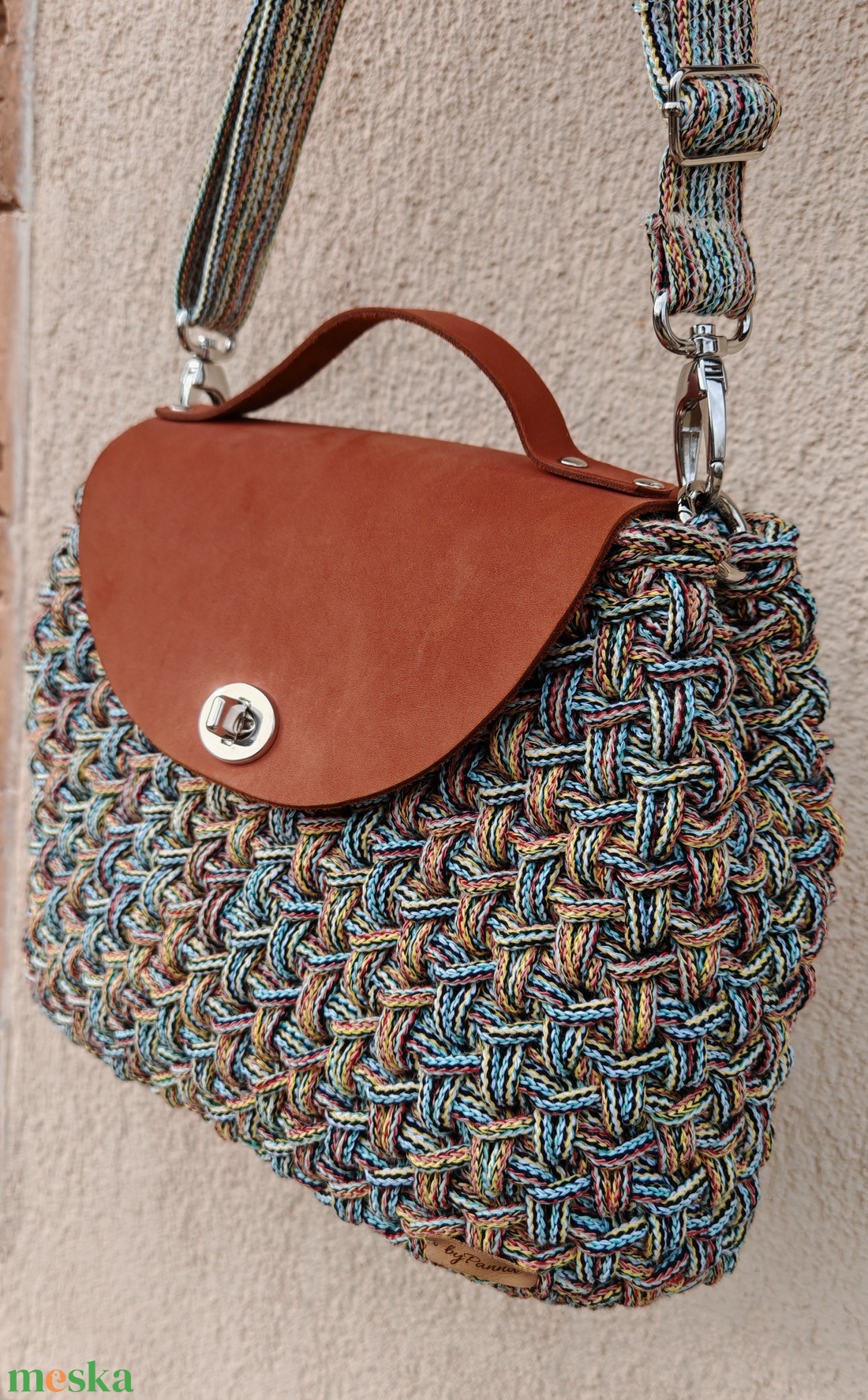 horgolt női táska - táska & tok - kézitáska & válltáska - válltáska - Meska.hu