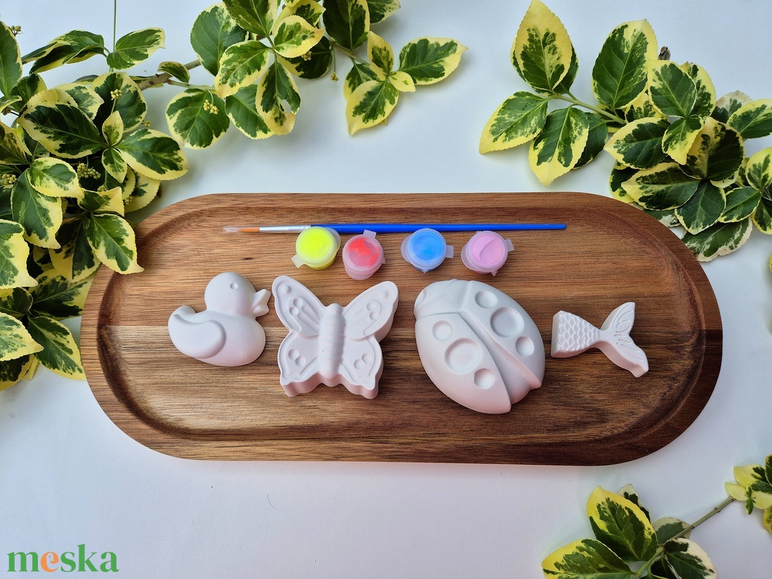 DIY Kreatív festőkészlet gyerekeknek Kacsa-pillangó-katica-sellő, Születésnapi csoportos foglalkozás, Festhető gipsz - diy (csináld magad) - egységcsomag - Meska.hu