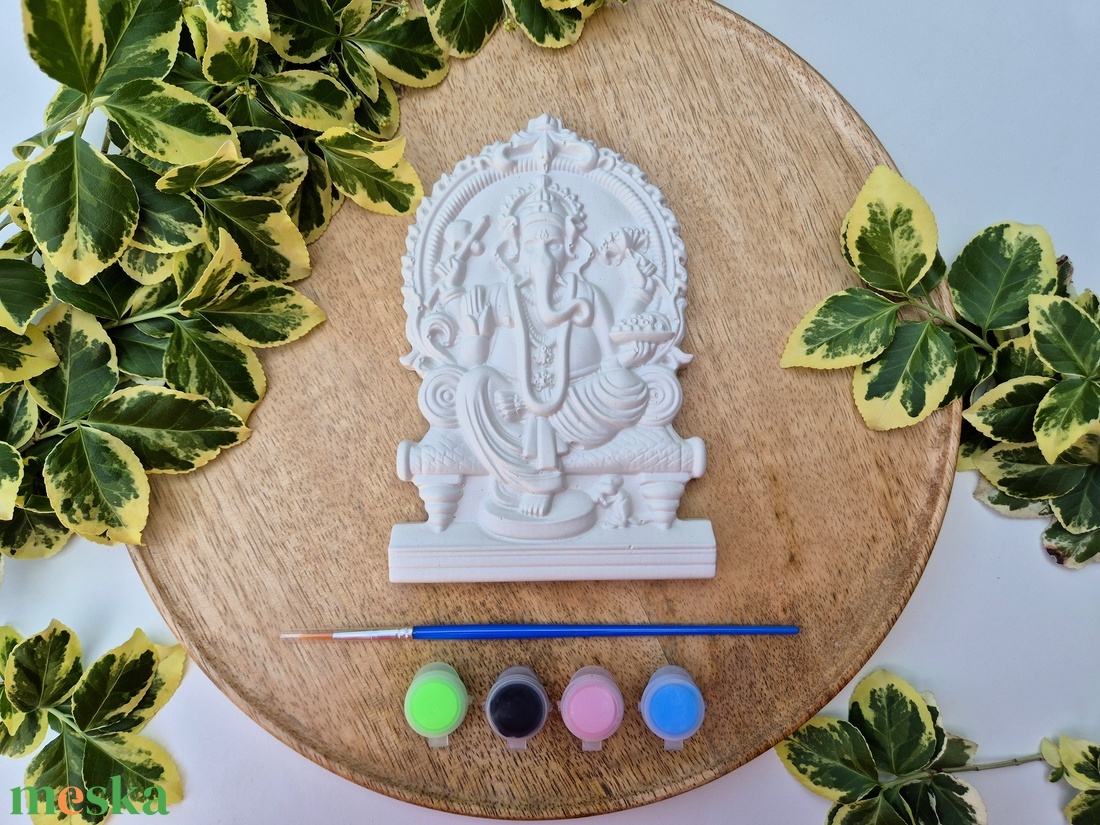 DIY Kreatív festőkészlet Ganésa Ganesha gipsz, Ganésa tábla, Spirituális dekoráció, Jó szerencse- bölcsesség szimbólum - otthon & életmód - dekoráció - dísztárgy - Meska.hu