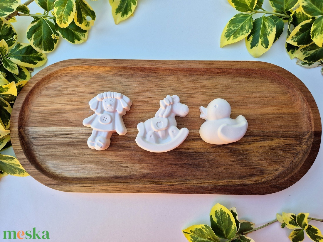 DIY Kreatív festőkészlet csomag Baba, hintaló, kacsa, Festhető gipszcsomag gyerekeknek, Lányos hálószoba, Kreatív  - diy (csináld magad) - egységcsomag - Meska.hu