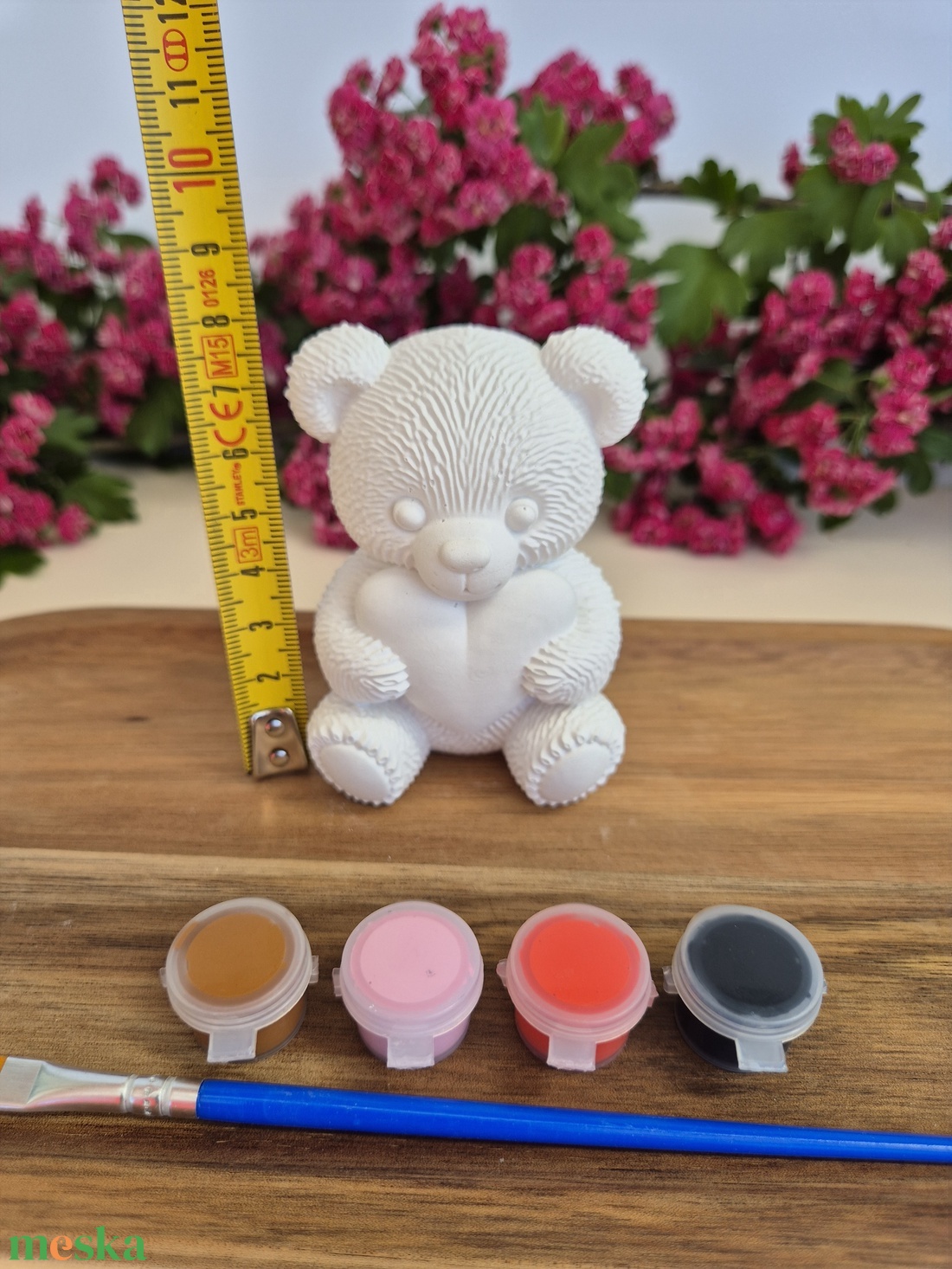 DIY kreatív festhető gipsz csomag Csupaszív mackó, Festhető figura, Maci szívvel, Kézműves foglalkozás, Kreatív játék - diy (csináld magad) - egységcsomag - Meska.hu