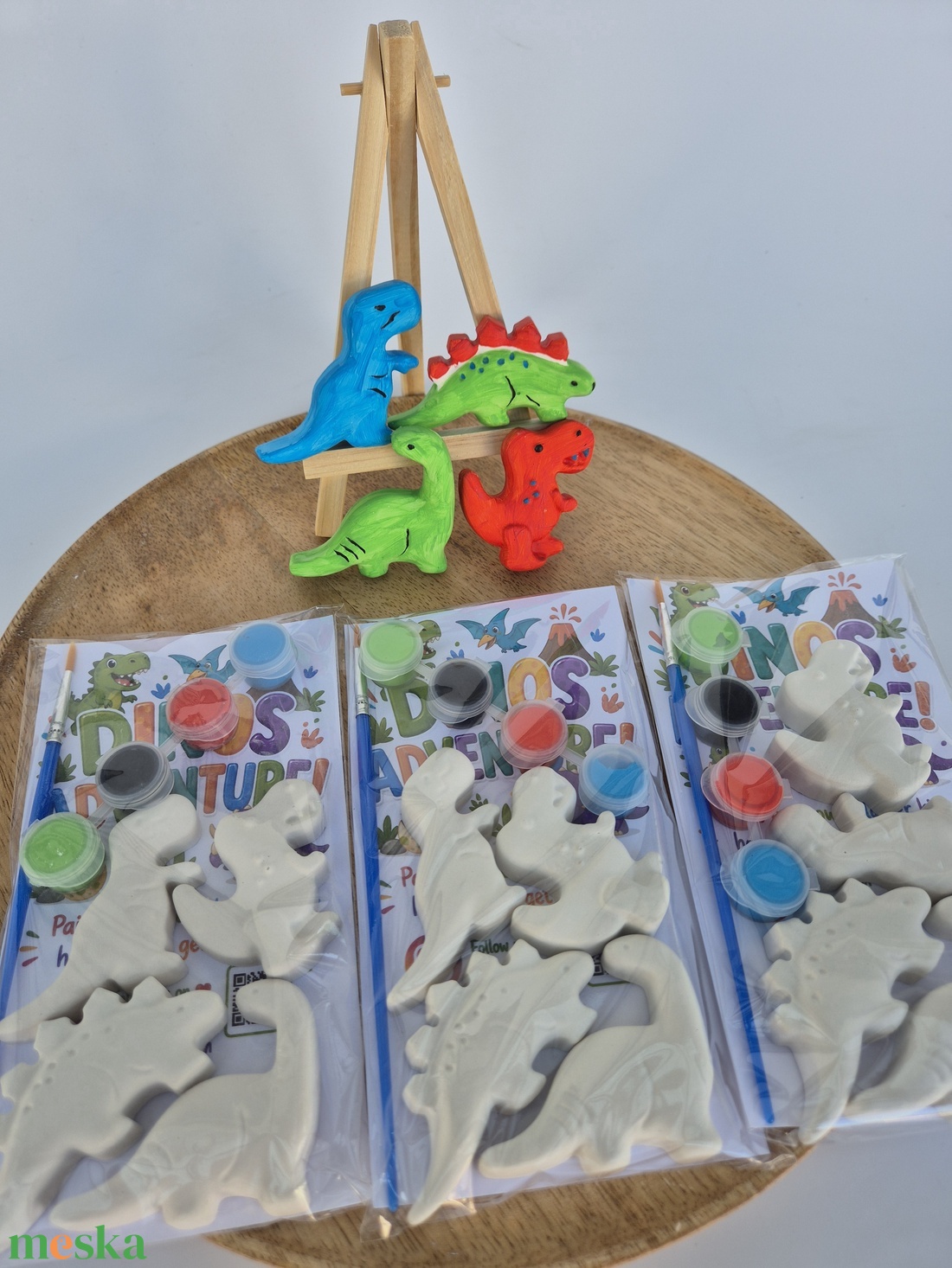 DIY Dinoszaurusz festhető gipszcsomag gyerekeknek, Kreatív festőszett, Dínó rajongóknak, Gyerek alkotás, Kifesthető  - diy (csináld magad) - egységcsomag - Meska.hu