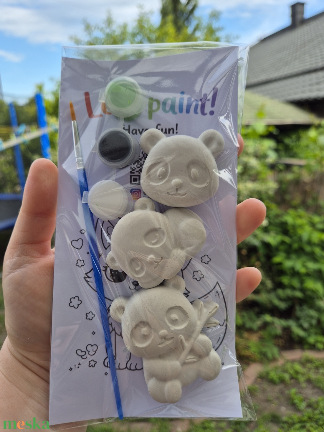 DIY Kreatív festhető gipsz Panda csomag gyerekeknek, Születésnapi kreatív foglalkozás, Kézműves játék, Festés - diy (csináld magad) - egységcsomag - Meska.hu