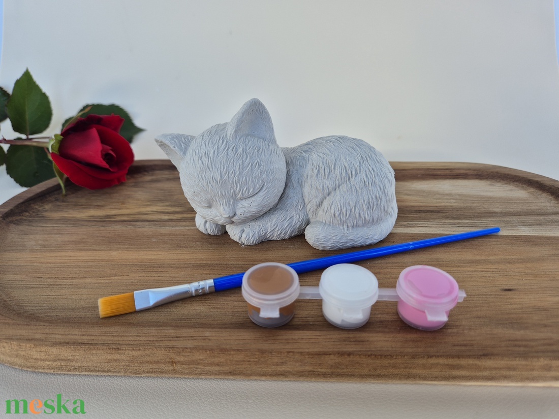 DIY Kreatív festhető gipsz 3D Cica csomag gyerekeknek, Születésnapi kreatív foglalkozás, Kézműves játék, Festés - diy (csináld magad) - egységcsomag - Meska.hu