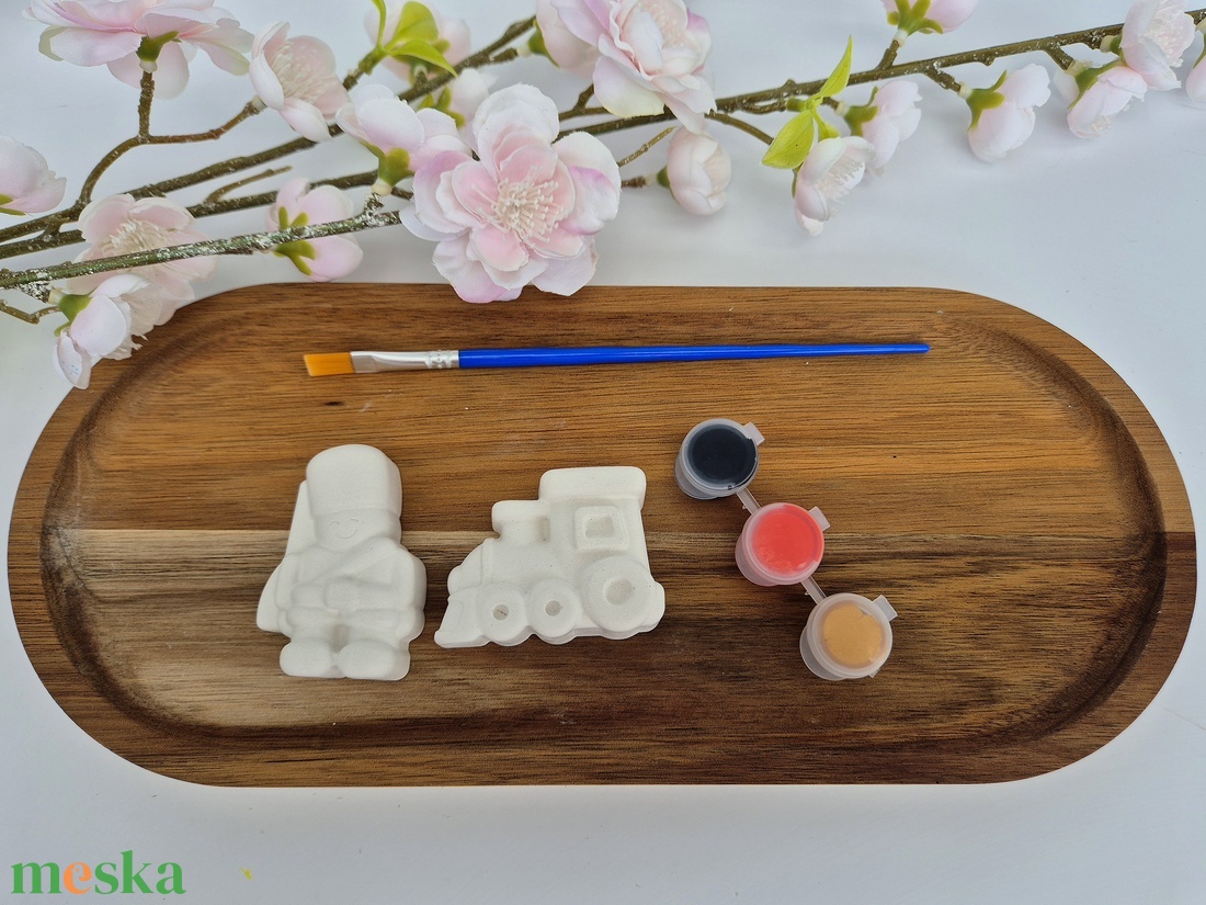 DIY Kreatív festhető gipsz Katona és Vonat csomag gyerekeknek, Születésnapi kreatív foglalkozás, Kézműves játék, Festés - diy (csináld magad) - egységcsomag - Meska.hu
