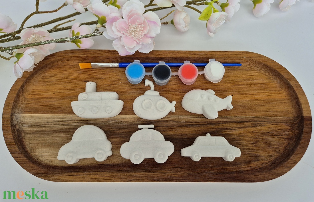 DIY Kreatív festhető gipsz 6db Jármű csomag gyerekeknek, Születésnapi kreatív foglalkozás, Kézműves játék, Festés - diy (csináld magad) - egységcsomag - Meska.hu