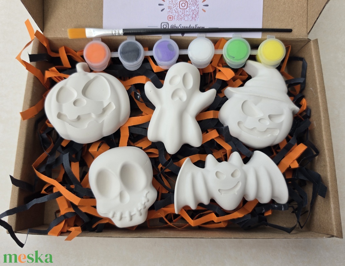 Halloween gipszfestő box - kreatív festőkészlet gyerekeknek - diy (csináld magad) - egységcsomag - Meska.hu