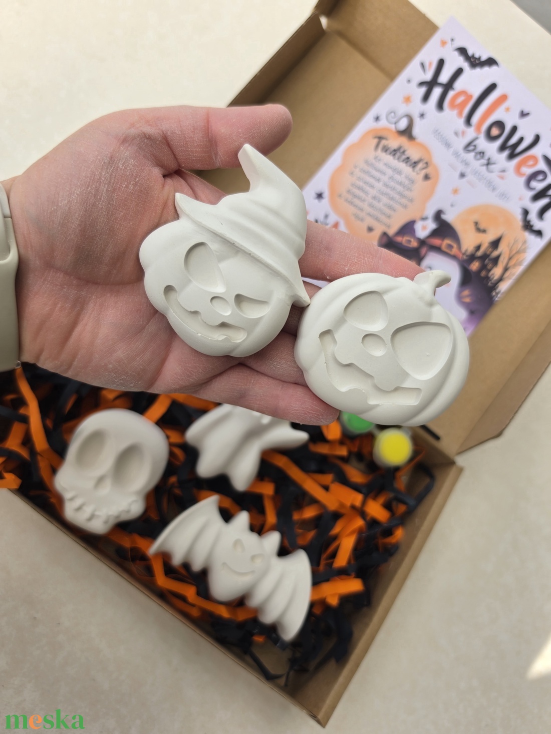 Halloween gipszfestő box - kreatív festőkészlet gyerekeknek - diy (csináld magad) - egységcsomag - Meska.hu