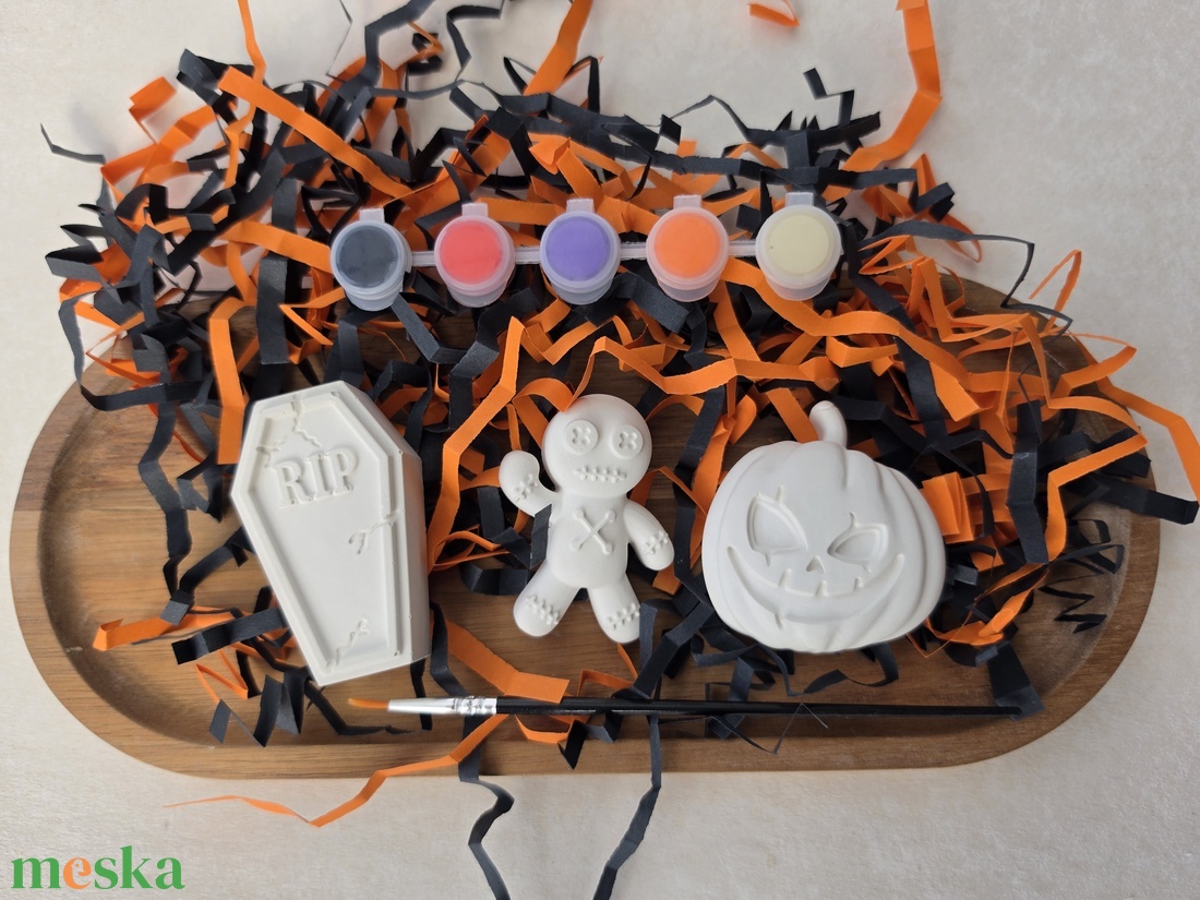 Halloween gipszfestő készlet - kreatív festőkészlet gyerekeknek - diy (csináld magad) - egységcsomag - Meska.hu