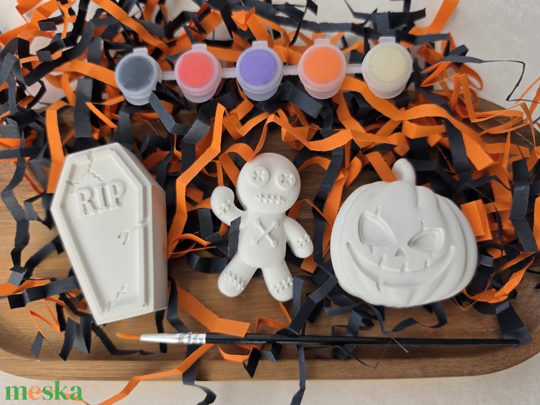 Halloween gipszfestő készlet - kreatív festőkészlet gyerekeknek - diy (csináld magad) - egységcsomag - Meska.hu