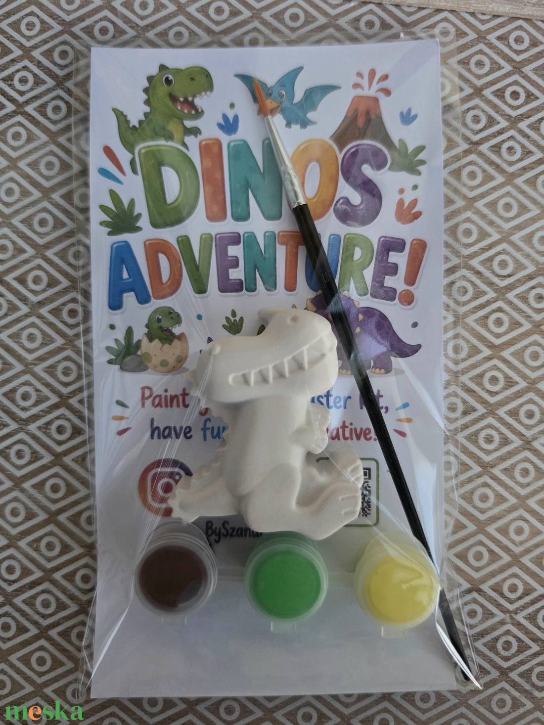 DIY Kreatív festhető gipsz Dinoszaurusz csomag gyerekeknek, Születésnapi kreatív foglalkozás, Kézműves játék, Festés - diy (csináld magad) - egységcsomag - Meska.hu