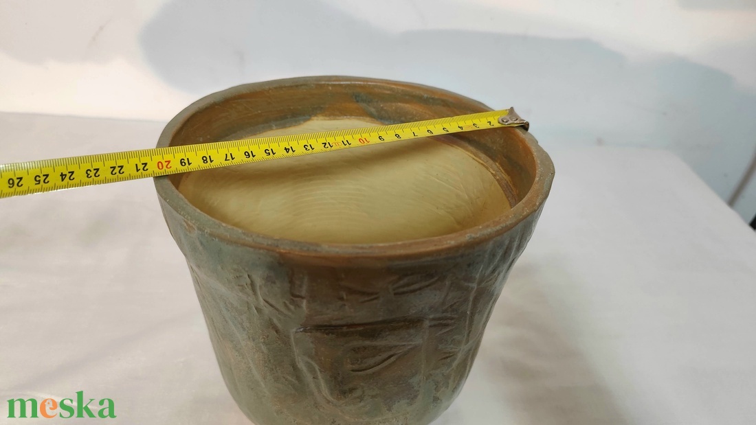 Kézzel készített kerámia kaspó, bonsai tál, rusztikus növénytartó, egyedi mázas dekoráció 1250 �C-on égetve - otthon & életmód - virágdekoráció - virágtartó - kaspó - Meska.hu