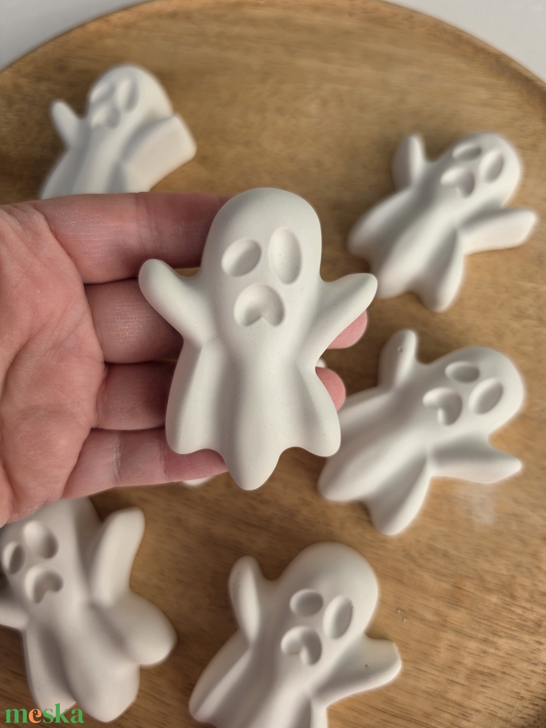 Halloween szellem - kísértet - natúr fehér gipszfigura 1db - Kreatív festhető ajándék - diy (csináld magad) - egységcsomag - Meska.hu
