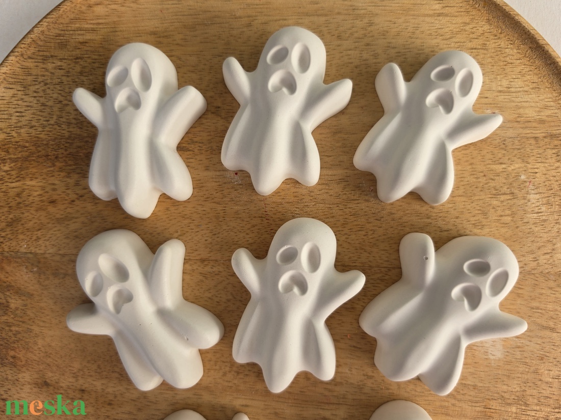 Halloween szellem - kísértet - natúr fehér gipszfigura 1db - Kreatív festhető ajándék - diy (csináld magad) - egységcsomag - Meska.hu
