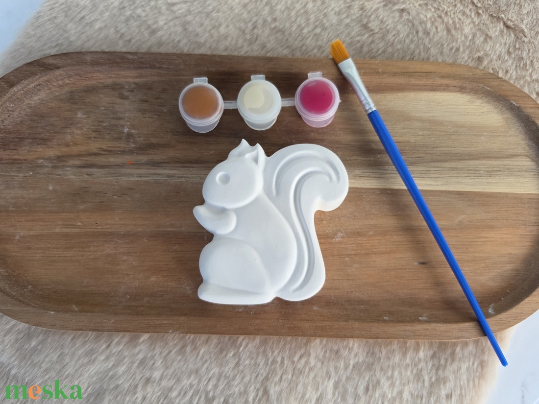 DIY Kreatív festhető gipsz Mókus csomag gyerekeknek, Születésnapi kreatív foglalkozás, Kézműves játék, Festés - diy (csináld magad) - egységcsomag - Meska.hu