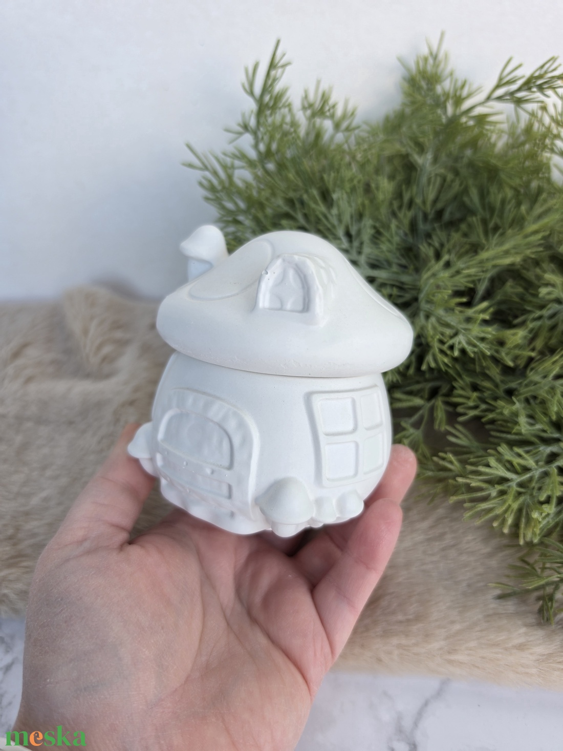 Gomba ház DIY kreatív festhető ékszertartó - Ékszer tartó - Fedeles tároló - dekoráció - Dekoratív - ajándék - ékszer - ékszertartó - ékszertartó tál - Meska.hu