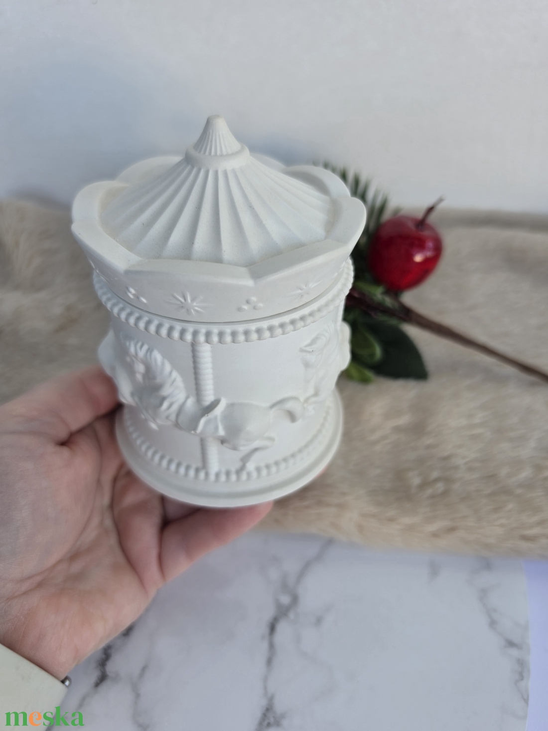 Lovacskás körhinta - DIY kreatív festhető ékszertartó - Ékszer tartó - Fedeles tároló - dekoráció - Dekoratív - ajándék - ékszer - ékszertartó - ékszertartó tál - Meska.hu