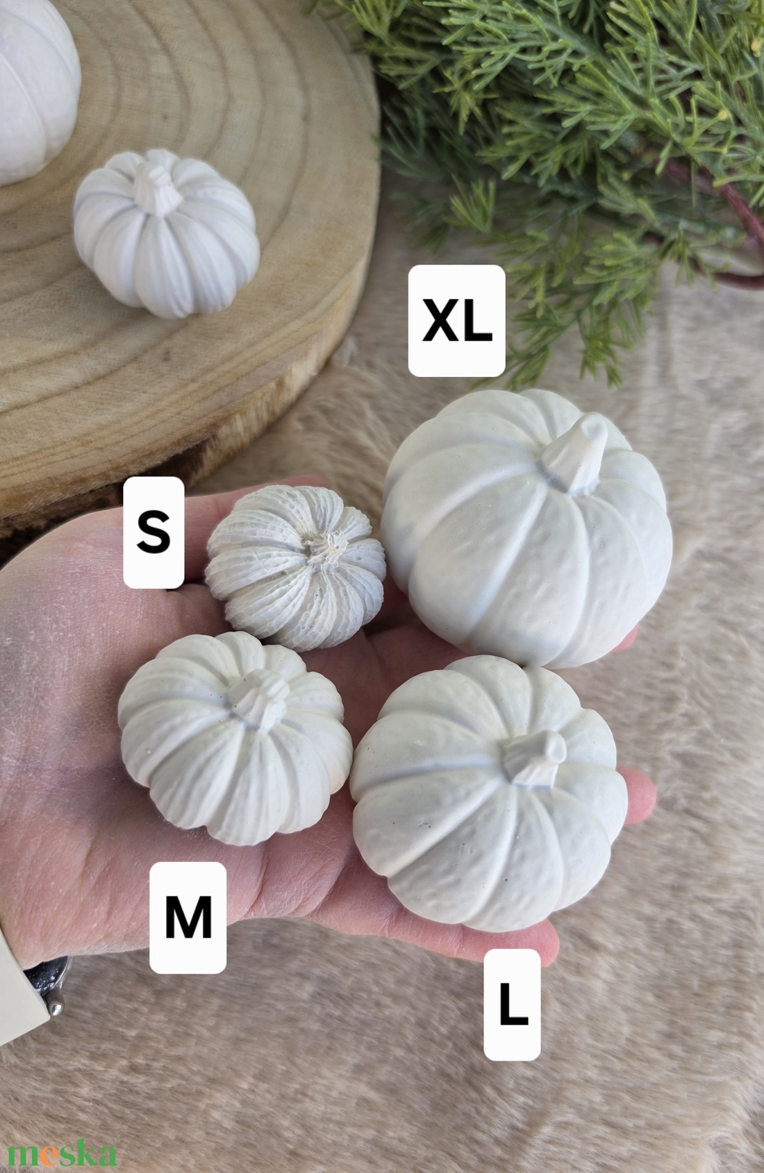 XL-es méretű 3D festhető gipsztök � natúr őszi dekoráció, Halloween dísz, kreatív festhető figura gyerekeknek - otthon & életmód - dekoráció - asztal és polc dekoráció - asztaldísz - Meska.hu
