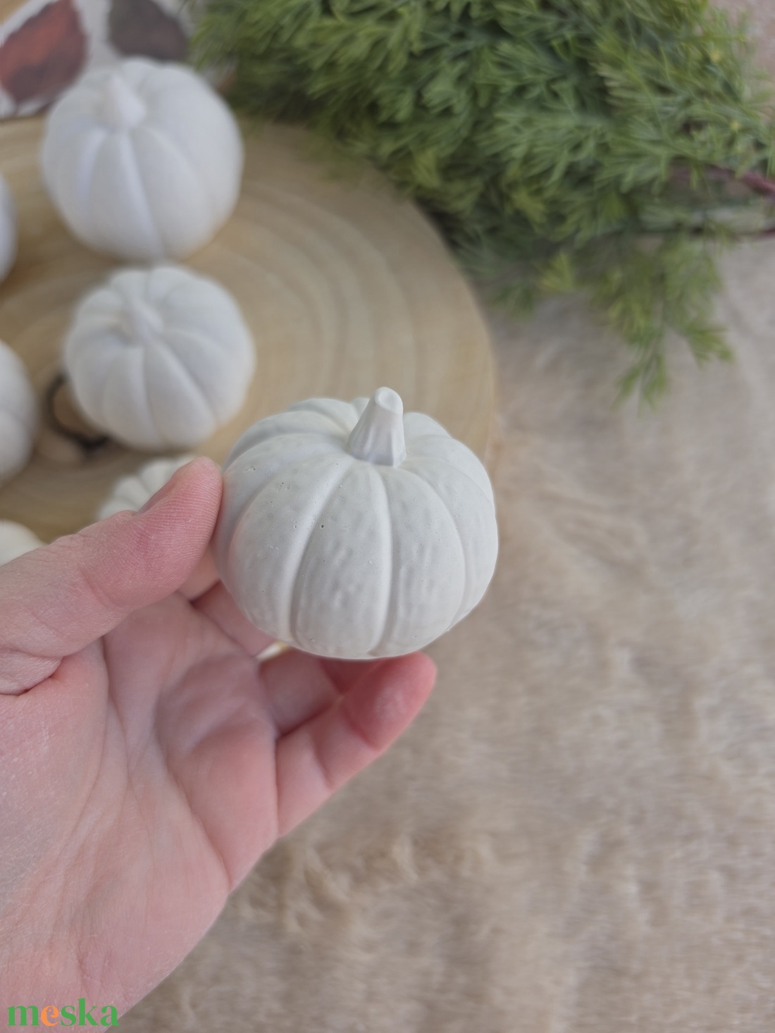 L-es méretű 3D festhető gipsztök � natúr őszi dekoráció, Halloween dísz, kreatív festhető figura gyerekeknek - otthon & életmód - dekoráció - asztal és polc dekoráció - asztaldísz - Meska.hu