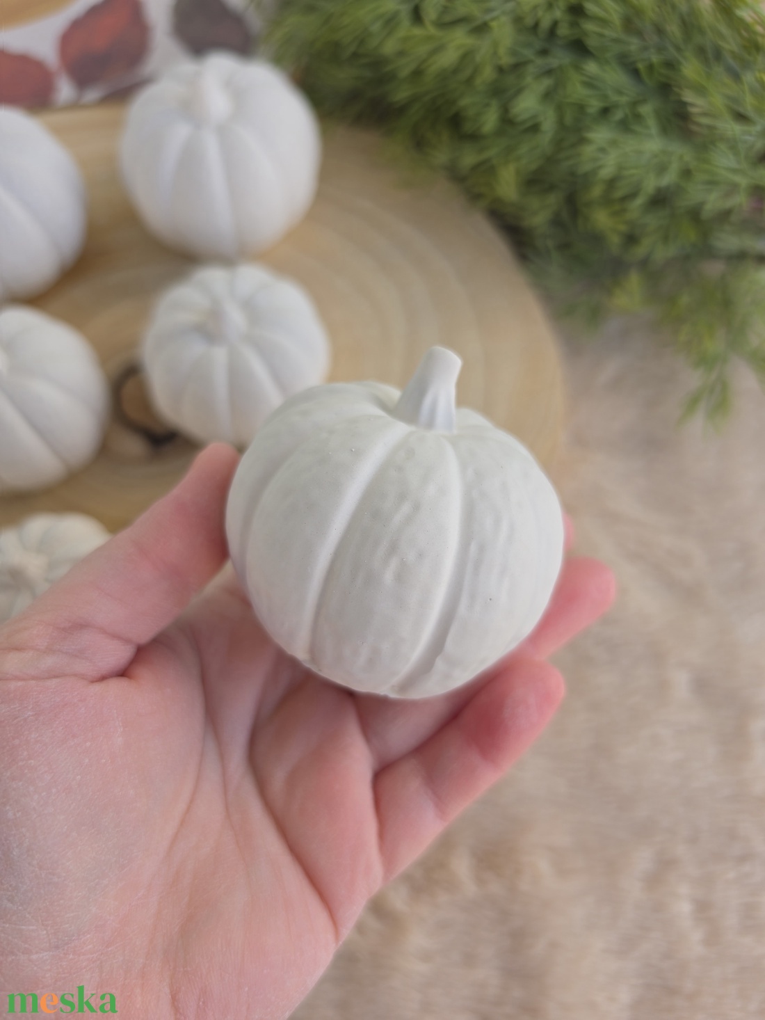 XL-es méretű 3D festhető gipsztök � natúr őszi dekoráció, Halloween dísz, kreatív festhető figura gyerekeknek - otthon & életmód - dekoráció - asztal és polc dekoráció - asztaldísz - Meska.hu