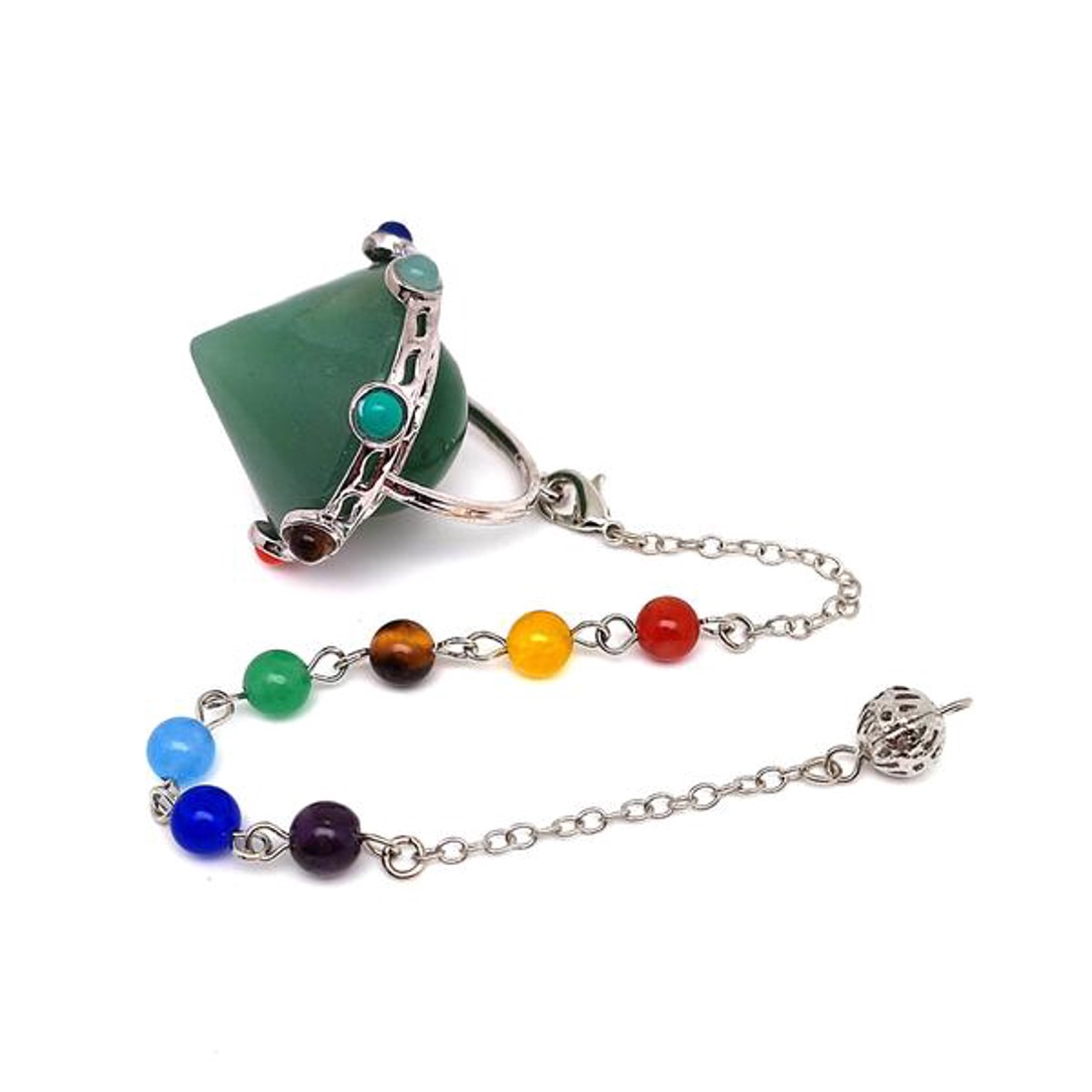 Inga kúp aventurin csakra láncon 3,5x4,5cm - otthon & életmód - dekoráció - spiritualitás - inga - Meska.hu