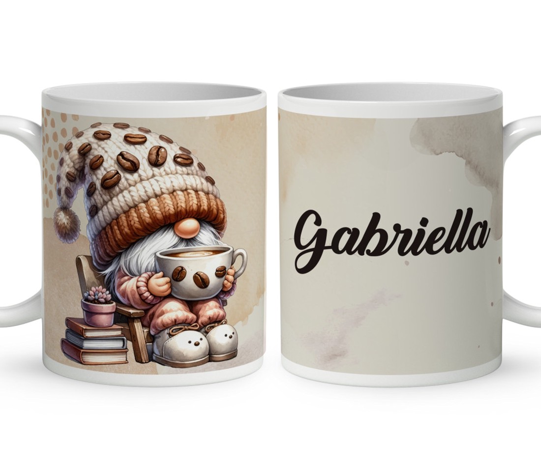 Névvel kérhető - Cuki kávés manó könyvvel mintás bögre - otthon & életmód - konyhafelszerelés, tálalás - tálalás - bögre & csésze - Meska.hu
