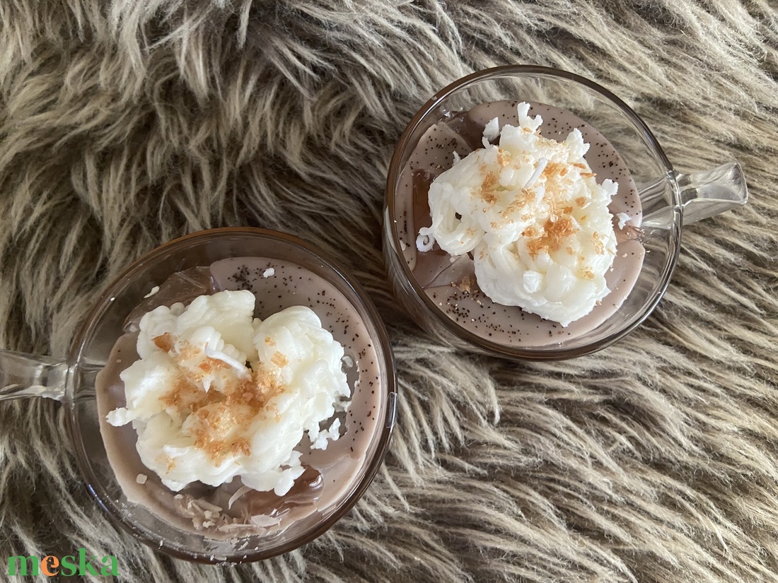 Kávés jegeskávé gyertya - kellékek & szerszámok - dekorációs kellékek - dekorációs gyertya - Meska.hu