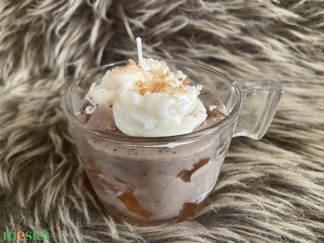 Kávés jegeskávé gyertya - kellékek & szerszámok - dekorációs kellékek - dekorációs gyertya - Meska.hu