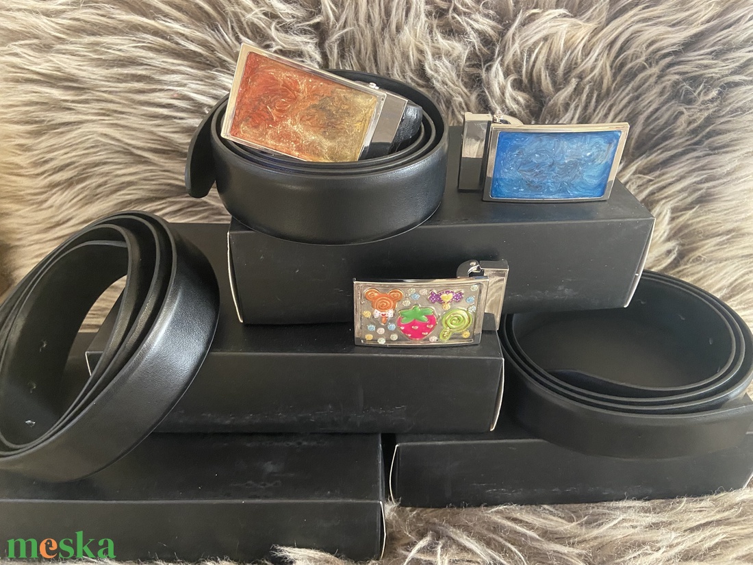 Epoxys bőr övek - ruha & divat - öv & övcsat - öv - Meska.hu