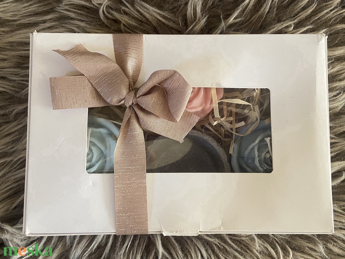 Rózsaszett gyertyakészlet - kellékek & szerszámok - dekorációs kellékek - dekorációs gyertya - Meska.hu