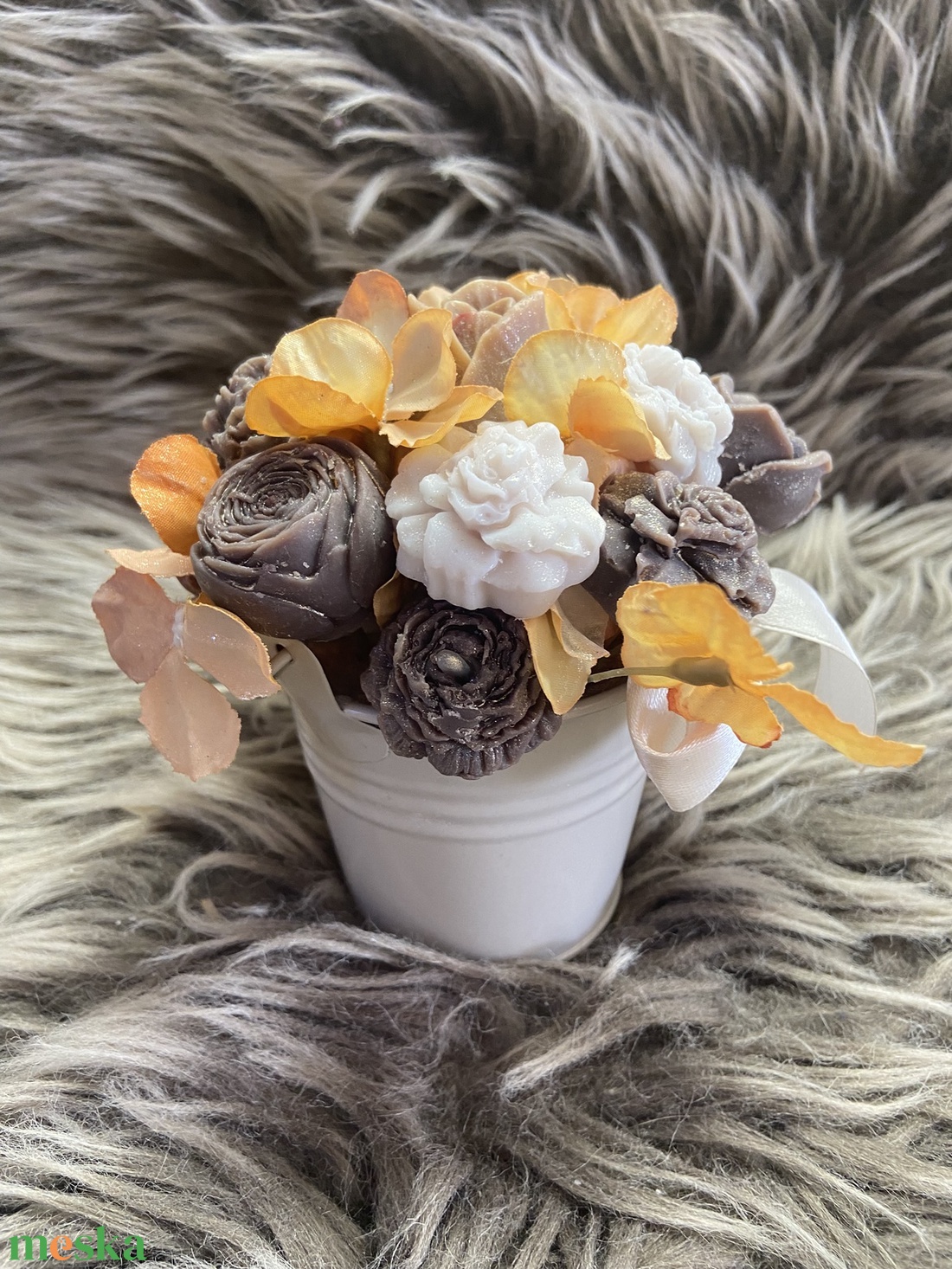 Szójaviasz virágcsokor  - otthon & életmód - virágdekoráció - virágdíszek - asztali virágdísz - Meska.hu