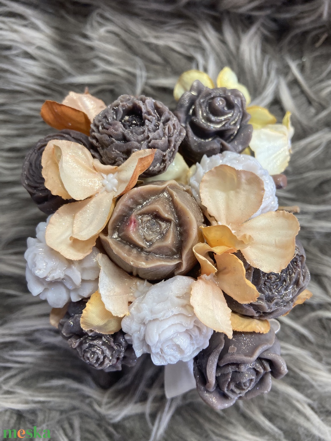 Szójaviasz virágcsokor  - otthon & életmód - virágdekoráció - virágdíszek - asztali virágdísz - Meska.hu