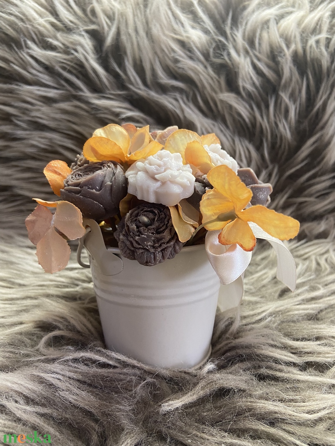 Szójaviasz virágcsokor  - otthon & életmód - virágdekoráció - virágdíszek - asztali virágdísz - Meska.hu