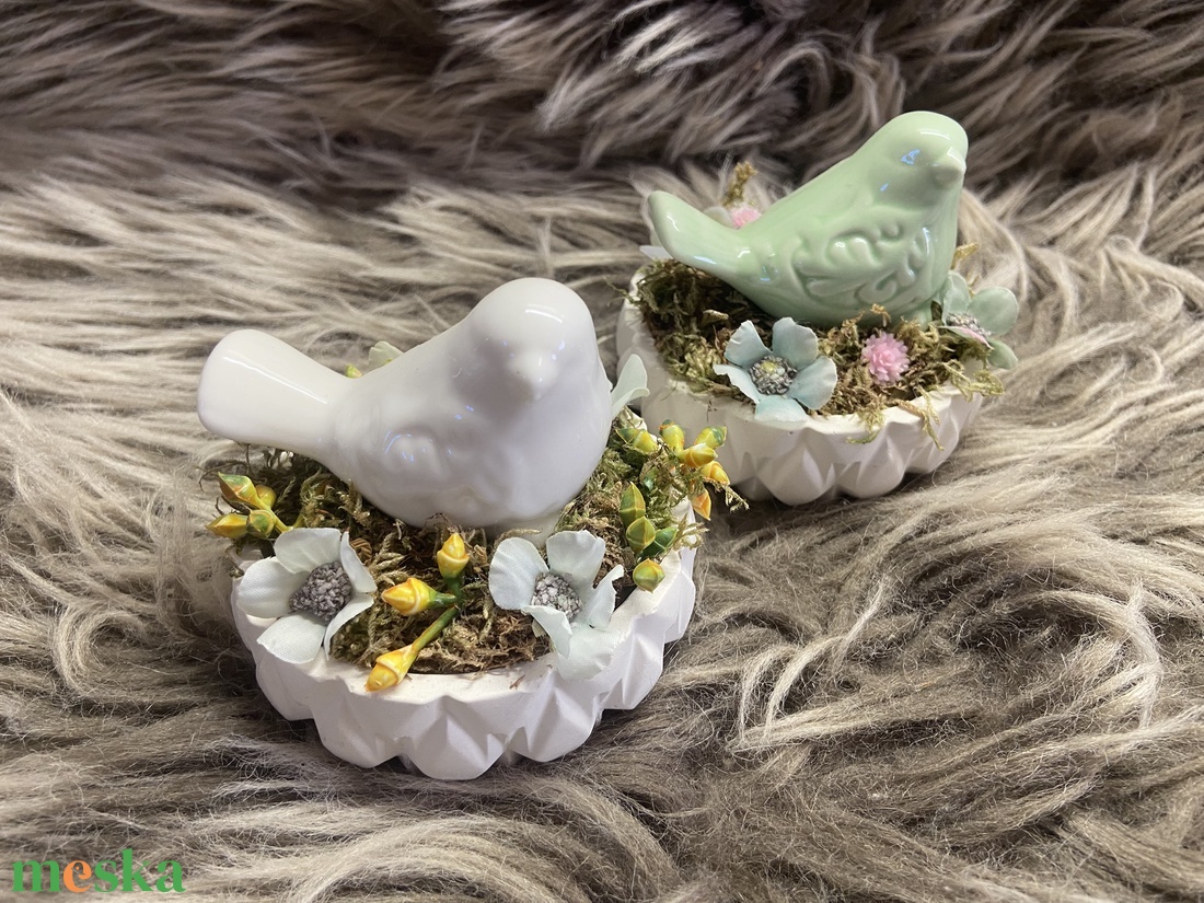 Kisméretű madárkás dísz - otthon & életmód - dekoráció - húsvéti asztaldíszek - Meska.hu