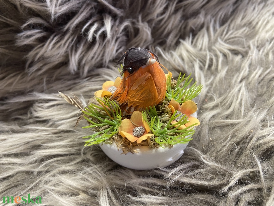 Kisméretű madárkás dísz csészében - otthon & életmód - dekoráció - húsvéti asztaldíszek - Meska.hu